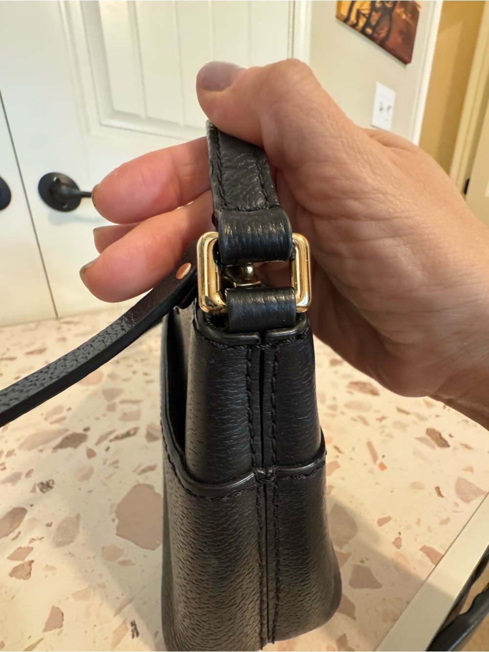 Kate Spade Black Leather Crossbody Bag with Gold Hardware - Picture 14 of 16